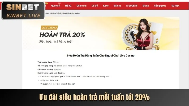 Hoàn trả hàng tuần 7club